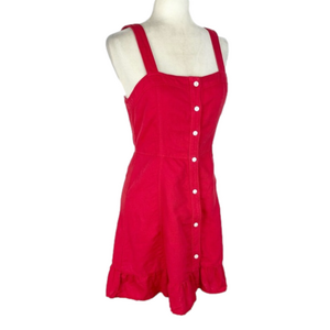 Zara red linen-blend dress
